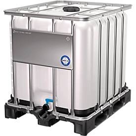 IBC-Container Gefahrgut-Ausführung, auf Kunststoff-Palette, 1.000 Liter
