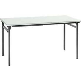 Klapptisch, stabiles 4-Fußgestell mit Spezial-Klappbeschlag, B 1600 x T 800 x H 725 mm, lichtgrau/schwarz