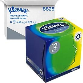 Kleenex® Kosmetiktücher 8825, 3-lagig, 1 Box = 56 Tücher, 12er Packung, weiss