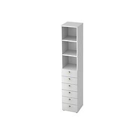 Kombischrank TOPAS LINE, 6 Ordnerhöhen, Regale + 6 Schübe, weiss/weiss