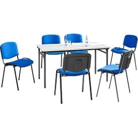 Komplettangebot Klapptisch + 6 Stühle ISO BASIC, Tisch B 1600 mm, Stühle Stoffbezug