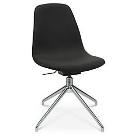 Konferenzsessel Topstar Sitness Life 1.1, dreh-/sitzhöhenverstellbar, ohne Armlehnen, B 460 x T 390 x H 480-510 mm, 4-Fussgestell, Stahl verchromt & Stoff, schwarz