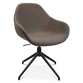 Konferenzsessel Topstar Sitness Life 2.0, dreh-/sitzhöhenverstellbar, Armlehnen, B 450 x T 460 x H 440-470 mm, 4-Fussgestell, Alu schwarz-matt & Stoff, gelb