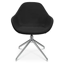 Konferenzsessel Topstar Sitness Life 2.0, dreh-/sitzhöhenverstellbar, Armlehnen, B 450 x T 390 x H 520-550 mm, 4-Fussgestell, Stahl verchromt & Stoff, schwarz