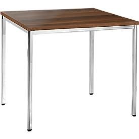 Konferenztisch, 800 x 800 mm, Nussbaum-Dekor