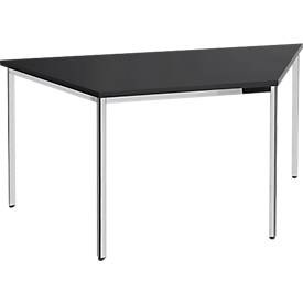 Konferenztisch, Trapez 1600 x 800 mm, schwarz