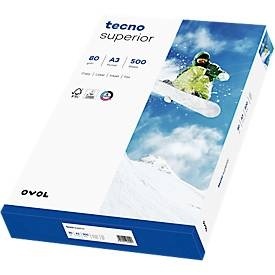 Kopierpapier tecno superior, DIN A3, 80 g/m², hochweiss, 1 Karton = 5 x 500 Blatt