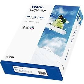 Kopierpapier tecno superior, DIN A4, 80 g/m², hochweiss, 1 Karton = 5 x 500 Blatt