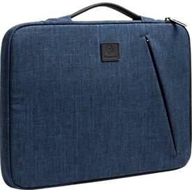 Laptophülle Exacompta Business, für Laptops 15-16'', gepolstert, Griff & Reissverschlussfach, B 410 x T 25 x H 310 mm, Post-Consumer-Polyester, blau