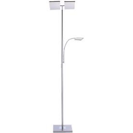 LeuchtenDirekt Ruben 11725-55 LED-Deckenfluter mit Leselampe 22 W Warm-Weiß EEK: LED (A++ - E) Stahl