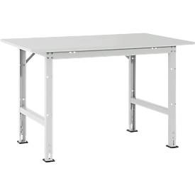 Manuflex AS0011.7035 Packtisch PACKPOOL Standard mit Melaminplatte, BxTxH = 1500 x 800 x 760-870 mm Farbe: Lichtgrau
