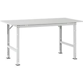 Manuflex AS0021.7035 Packtisch PACKPOOL Standard mit Melaminplatte, BxTxH = 1750 x 800 x 760-870 mm Farbe: Lichtgrau