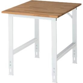 RAU Arbeitstisch, höhenverstellbar 760 - 1080 mm, Buchenplatte massiv BxT 750 x 1000 mm, lichtgrau