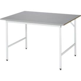 RAU Arbeitstisch, höhenverstellbar, 800 - 850 mm, Edelstahl-Platte, BxT 1250 x 1000 mm