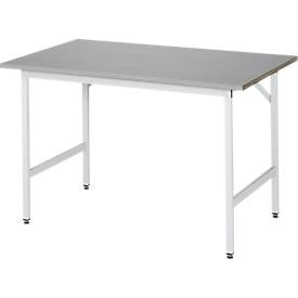 RAU Arbeitstisch, höhenverstellbar, 800 - 850 mm, Edelstahl-Platte, BxT 1250 x 800 mm