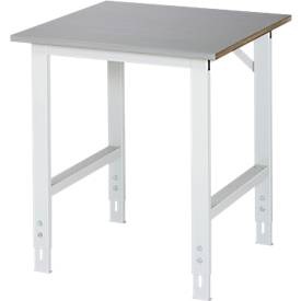 RAU Arbeitstisch, höhenverstellbar, 760 - 1080 mm, Edelstahl-Platte, BxT 750 x 800 mm