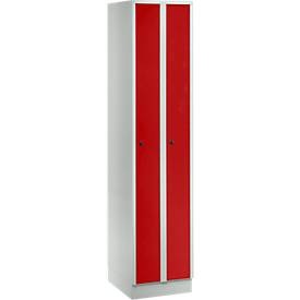 Wolf Raumspar-Schrank 2 Abteile, Schrankbreite 400 mm feuerrot RAL 3000