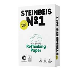 Recyclingpapier Steinbeis No1, DIN A4, 80 g/m², presseweiß, 1 Karton = 5 x 500 Blatt