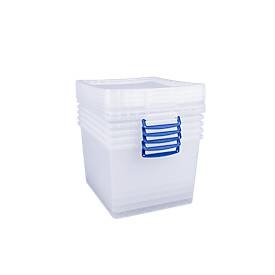 Really Useful Boxes Aufbewahrungsboxen, transparent, mit Deckel, 33,5L, 5 Stück