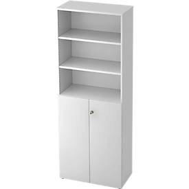 Regalschrank TOPAS LINE, 3 OH Regal/3 OH Türen, weiss/weiss