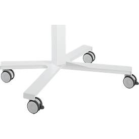 Rollen Set, für elektronisch höhenverstellbare Home Office Schreibtische NowyStyl mit Fusskreuz, 4-teilig, Ø jeweils 75 mm, weiss