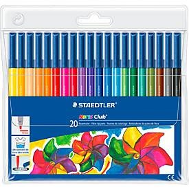 STAEDTLER 326 WP20 Noris Club® Fasermaler Etui mit 20 Farben