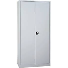 Stahlschrank, höhenverstellbarer Fachboden, abschliessbar, H 1800 mm, lichtgrau/lichtgau