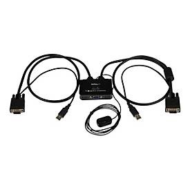 StarTech.com 2 Port VGA USB KVM Switch Kabel - VGA KVM Umschalter USB Powered mit Fernumschaltung