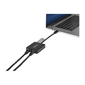 StarTech.com USB 3.0 auf Dual Port Gigabit Ethernet LAN Adapter mit USB-Port - Schwarz