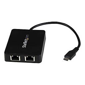 StarTech.com USB-C auf Dual-Gigabit Ethernet Adapter mit USB (Typ-A) Anschluss