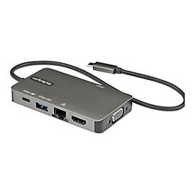 StarTech.com USB-C Multiport Adapter - USB-C auf 4K 30Hz HDMI oder 1080p VGA - USB Typ-C Mini Dock mit 100W Power Delivery Passthrough, 3-Port USB Hub 5 Gbit/s, GbE - 30cm Kabel