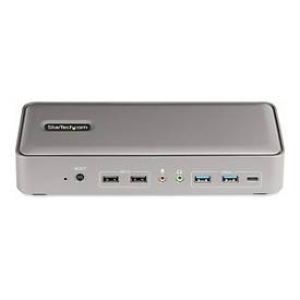 StarTech.com Dual-Laptop USB-C KVM Docking Station, Dual Monitor 4K 60Hz DisplayPort Dock, 5-Port USB Hub, GbE, 90W/45W Power Delivery to Two Laptops, Windows/Mac, 2-Host KVM Dock - Dockingstation - USB-C 3.2 Gen 2 - 2 x DP - 1GbE - TAA-konform