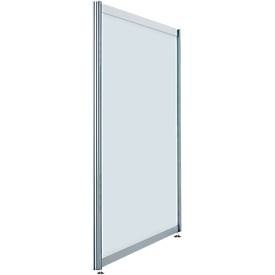 Stellwand gerade niedrig, Glas satiniert