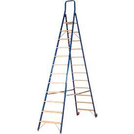 Stufenstehleiter Multicolor, doppelseitig besteigbar, 12 Stufen
