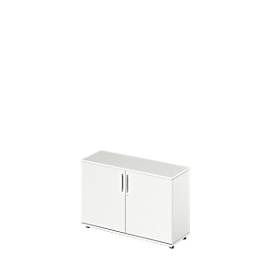 Schäfer Shop Genius Flügeltürenschrank TETRIS WOOD, 2 OH, Höhe inkl. Gleiter, B 1200 mm, weiss
