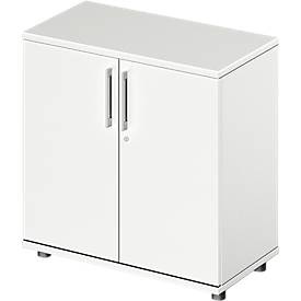 Schäfer Shop Genius Flügeltürenschrank TETRIS WOOD, 2 OH, Höhe inkl. Gleiter, B 800 mm, weiss