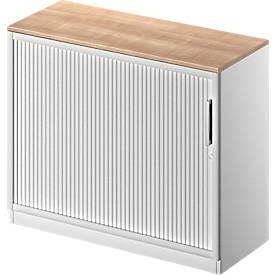 Schäfer Shop Genius Querrollladenschrank TETRIS SOLID, 2 OH, B 1000 mm, inkl. 19 mm Abdeckplatte, Kirsche Romana/weissalu