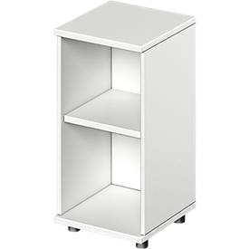 Schäfer Shop Genius Regal TETRIS WOOD, 2 OH, Höhe inkl. Gleiter, B 400 mm, weiss