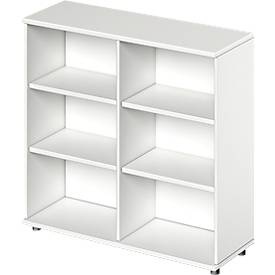 Schäfer Shop Genius Regal TETRIS WOOD, 3 OH, Höhe inkl. Gleiter, B 1200 mm, weiss