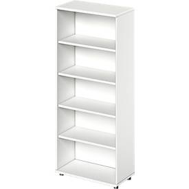 Schäfer Shop Genius Regal TETRIS WOOD, 5 OH, Höhe inkl. Gleiter, B 800 mm, weiss
