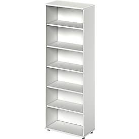 Schäfer Shop Genius Regal TETRIS WOOD, 6 OH, Höhe inkl. Gleiter, B 800 mm, lichtgrau