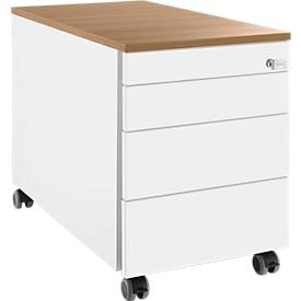 Schäfer Shop Genius Rollcontainer 1233, weiß/Kirsche Romana-Dekor