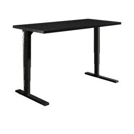 Schäfer Shop Genius Schreibtisch Elements, elektrisch höhenverstellbar, Rechteck, C-Fuss, B 1600 x T 800 x H 645-1300 mm, schwarz/weiss + Technikeinbau