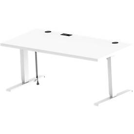 Schäfer Shop Genius Schreibtisch Elements, elektrisch höhenverstellbar, Rechteck, T-Fuss, B 1800 x T 800 x H 645-1300 mm, weiss + Technikeinbau