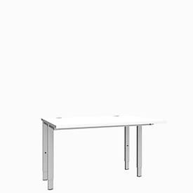 Schäfer Shop Genius Schreibtisch MODENA FLEX, 4-Fuss-Rechteckrohr, beiseitig, B 1200 mm, weiss