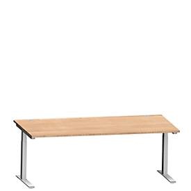 Schäfer Shop Genius Schreibtisch MODENA FLEX, C-Fuss-Rechteckrohr, B 2000 x T 1000 mm, Kirsche Romana/weissalu