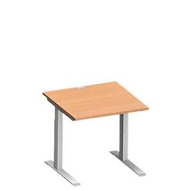 Schäfer Shop Genius Schreibtisch MODENA FLEX, C-Fuss-Rechteckrohr, B 800 x T 800 mm, Buche/weissalu