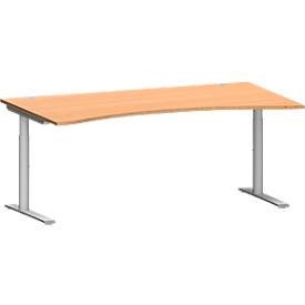 Schreibtisch MODENA FLEX, mit Cockpitplatte, Buche