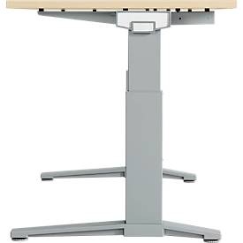Schäfer Shop Genius Schreibtisch PLANOVA ERGOSTYLE, elektrisch höhenverstellbar, Rechteck, C-Fuss, B 1800 x T 800 x H 715-1182 mm, Eiche/weiss