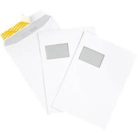 Schäfer Shop Genius Versandtaschen, Fenster, haftklebend, 120 g/m², DIN C4, 250 Stück, offset-weiß